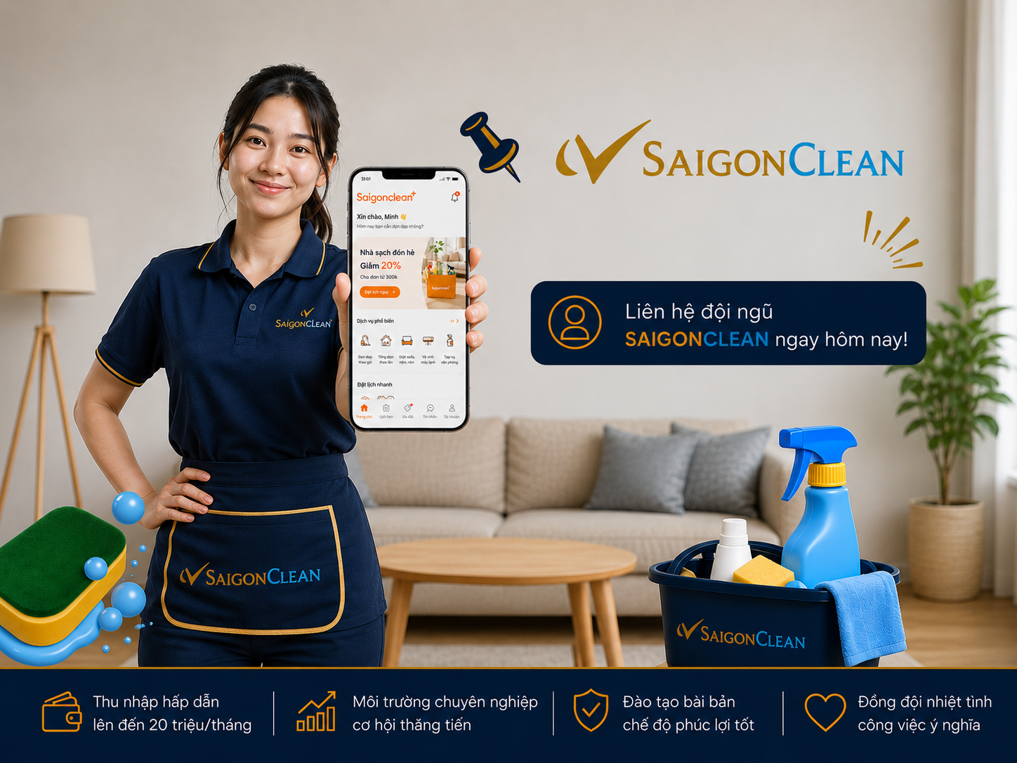Dịch vụ vệ sinh theo giờ tại TPHCM